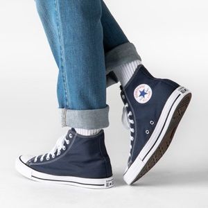 Navy Blue Hightop Converse